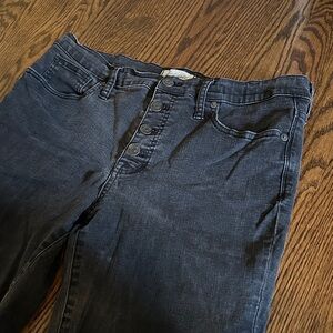 Madewell ‘9” High-Rise Skinny’ black denim jeans size 32T (tall)